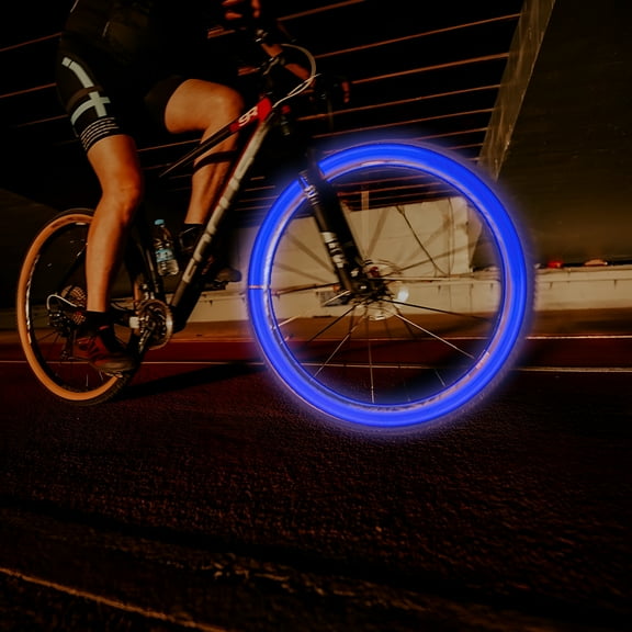 GJX LED Bike Spoke Light - 6 Color Modes, USB Rechargeable, Waterproof Bicycle Wheel Light for Night Riding and Safety (Blue)