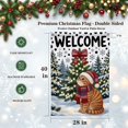 Christmas Flag,A welcome card with a cat sitting in front of a ...