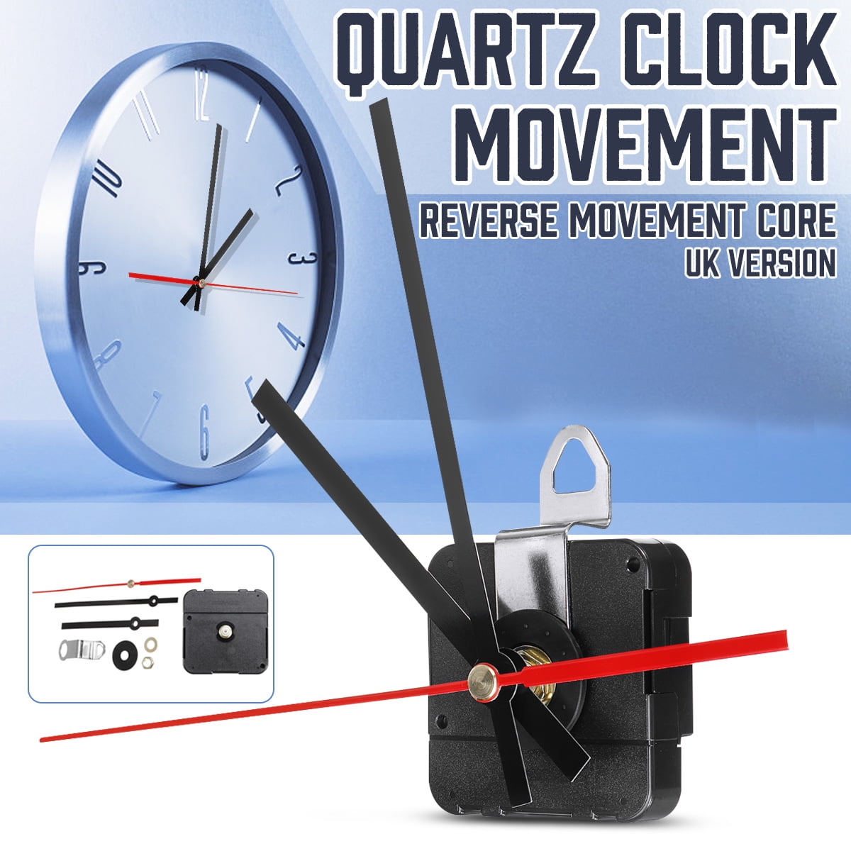 Backward Reverse Running Silent Quartz Clock Movement DIY Kit For Home