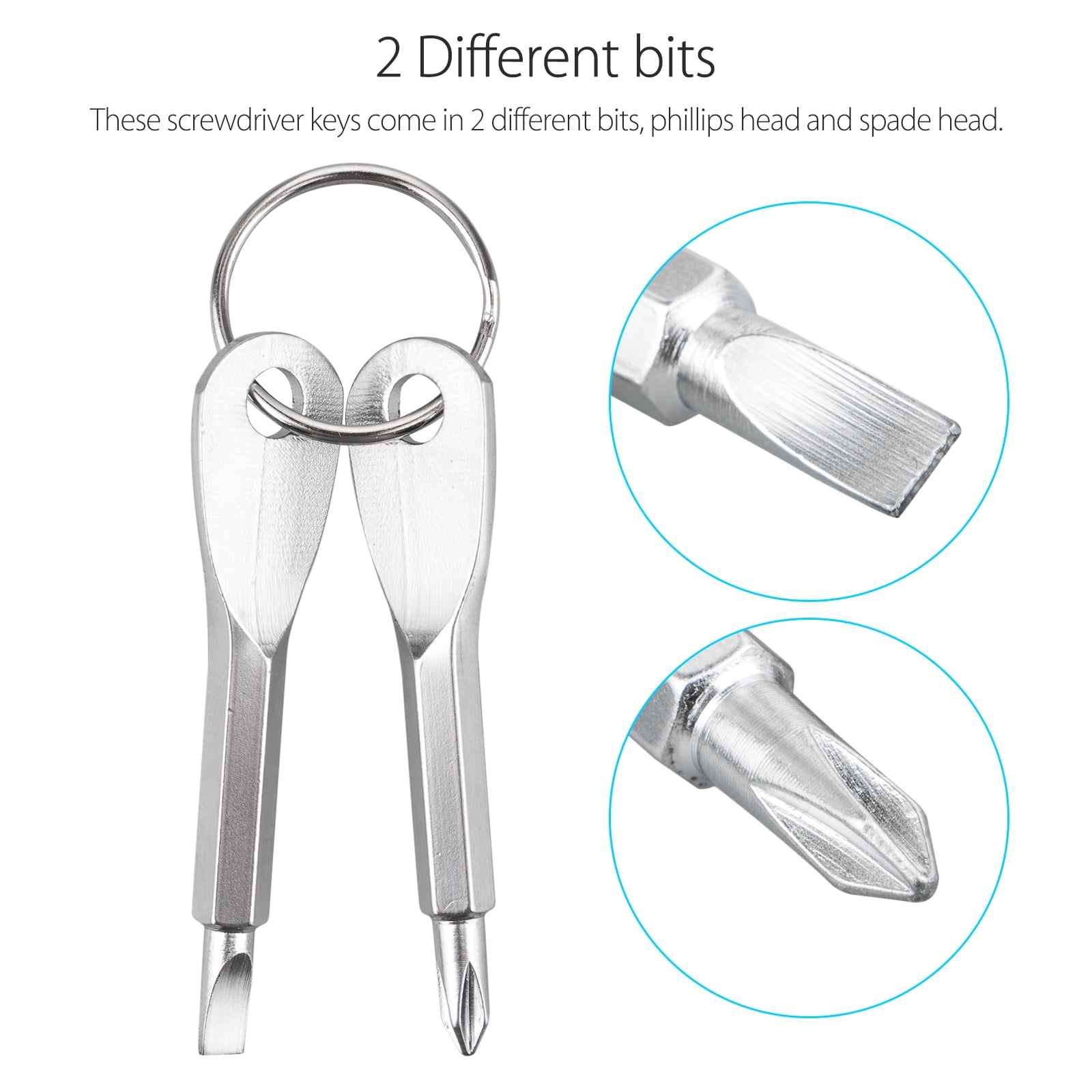 2 Pack Mini Pocket Screwdriver Set With Keychain Outdoor