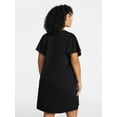 thumbnail image 3 of Terra & Sky Women's Plus Size V Neck Tee Dress with Flutter Sleeves, Size 0X-5X, 3 of 5