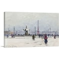 thumbnail image 1 of ARTCANVAS The Place Of Concorde Under Snow In Paris Canvas Art Print by Eugene Galien-Laloue - Size: 26" x 18" (0.75" Deep), 1 of 9
