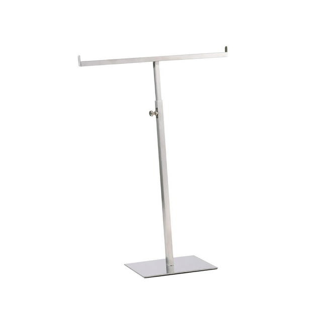 Soporte de exhibición en forma de T para collares largos, soporte de joyería colgante, soporte de exhibición de cartera de mesa, torre de joyería para plata cepillada