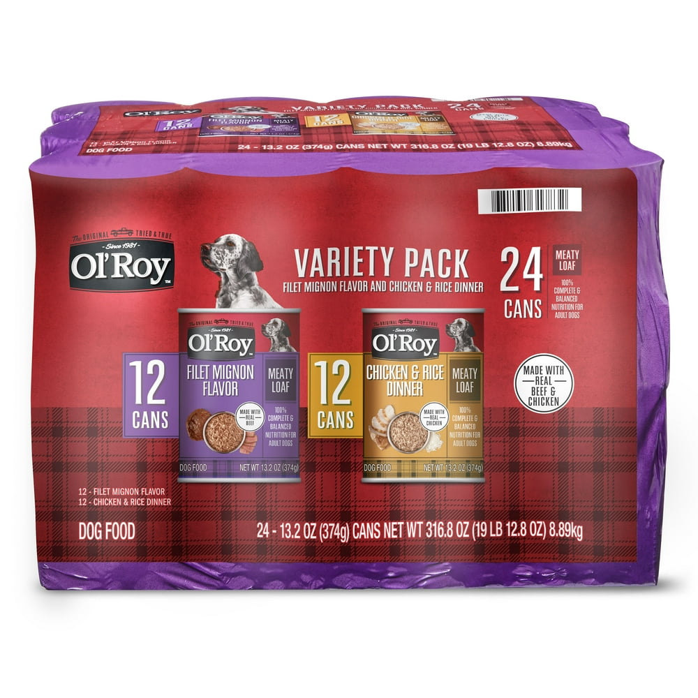 Ol' Roy Meaty Loaf Wet Dog Food Variety Pack, Filet Mignon Flavor and