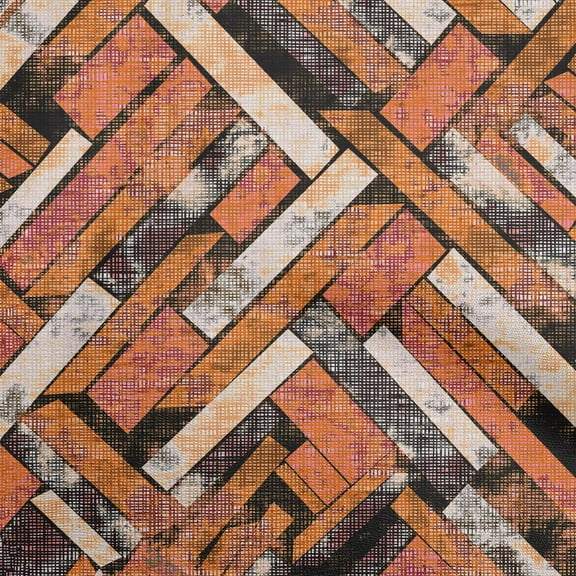 oneOone Cotton Poplin Orange Fabric Stripes Diy Clothing Quilting Fabric Print Fabric By Yard 42 Inch Wide