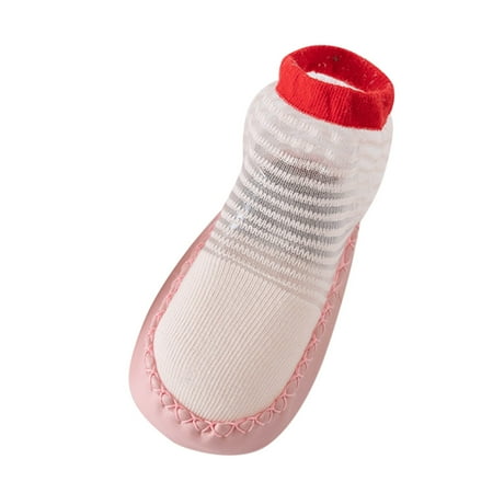 

TOWED22 Baby Girls Shoes Toddler Shoes Soft Sole Toddler Shoes Striped Hollow Breathable Non Slip Sandals For Girls Pink