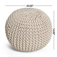 thumbnail image 3 of GDF Studio Poona Handcrafted Modern Cotton Pouf, Ecru, 3 of 7