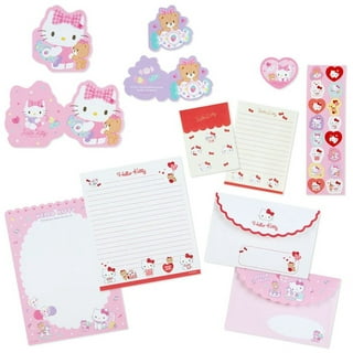 .com : Hello Kitty Stationery Gift Set with 3 Hello Kitty Pencils, 3  Pencils Caps, 1 Eraser, 1 Pencil Sharpener, 1 Mechanical Pencil, 1 Ruler, 1  Stackable Crayon - Red or Pink : Office Products