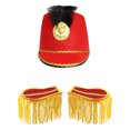 thumbnail image 2 of Doomiva Costum Accessories Unisex Knight Drummer Hat with Feather Red 2 One Size, 2 of 3