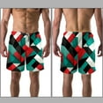 thumbnail image 3 of luoweisi Men's Beach Shorts Quick Dry Swim Trunks with Mesh Lining Geometry L, 3 of 5