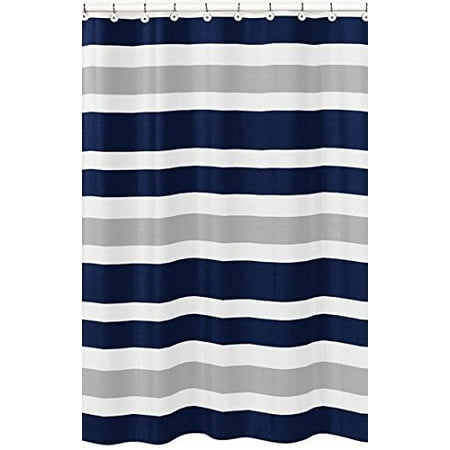 Sweet Jojo Designs Navy Blue Gray And, Navy Stripe Shower Curtain