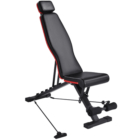 Adjustable Weight Bench with Resistance Bands for Home Gym  Black
