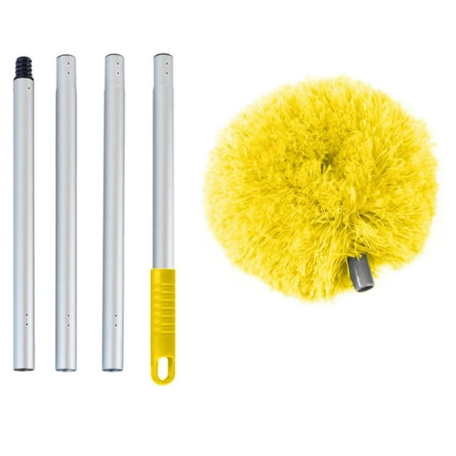 Washable Ceiling Fan Cleaner with Telescoping Extension Pole Duster for Cleaning Interior Roof Gap Dust Yellow Splicing