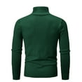 thumbnail image 3 of UVEASISHA Men's Quarter Zip Sweater Slim Fit Long Sleeve Mock Neck Pullover Lightweight Knitted Polo Sweaters Fall Casual Stylish Tops Lightning Sales of The Day Green XL, 3 of 4