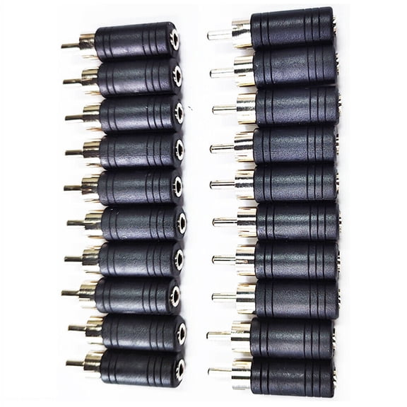 20-PACK 3.5mm Mono Female Jack to RCA Male Plug Audio Adapter Cable Converter