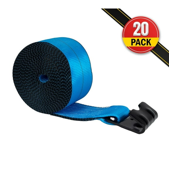 4"x40' Heavy Duty Winch Straps with Flat Hook WLL# 5400 LBS - 20 Pack Flatbed Tie Down Truck Straps - 4 Inch Cargo Control for Flatbed Truck Utility Trailer (Blue)