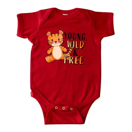 

Inktastic Cute Tiger Young Wild & Free Gift Baby Boy or Baby Girl Bodysuit