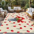 thumbnail image 2 of Red Tulip Flowers Outdoor Rug for Patio/Deck/Porch, Non-Slip Large Area Rug 4 x 6 Ft, Spring Floral Vintage Drum Country Yellow Indoor Outdoor Rugs Washable Area Rugs, Camping Rug Carpet Runner, 2 of 8