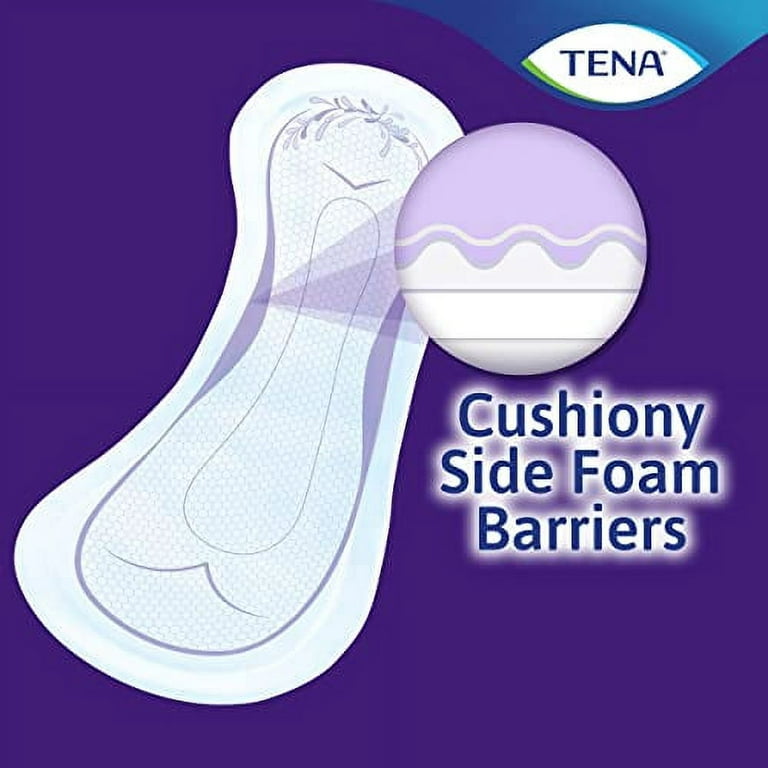 TENA Intimates Overnight Absorbency Incontinence/Bladder Control Pad with  Lie Down Protection for Women, 90 Count (2 Packs of 45)