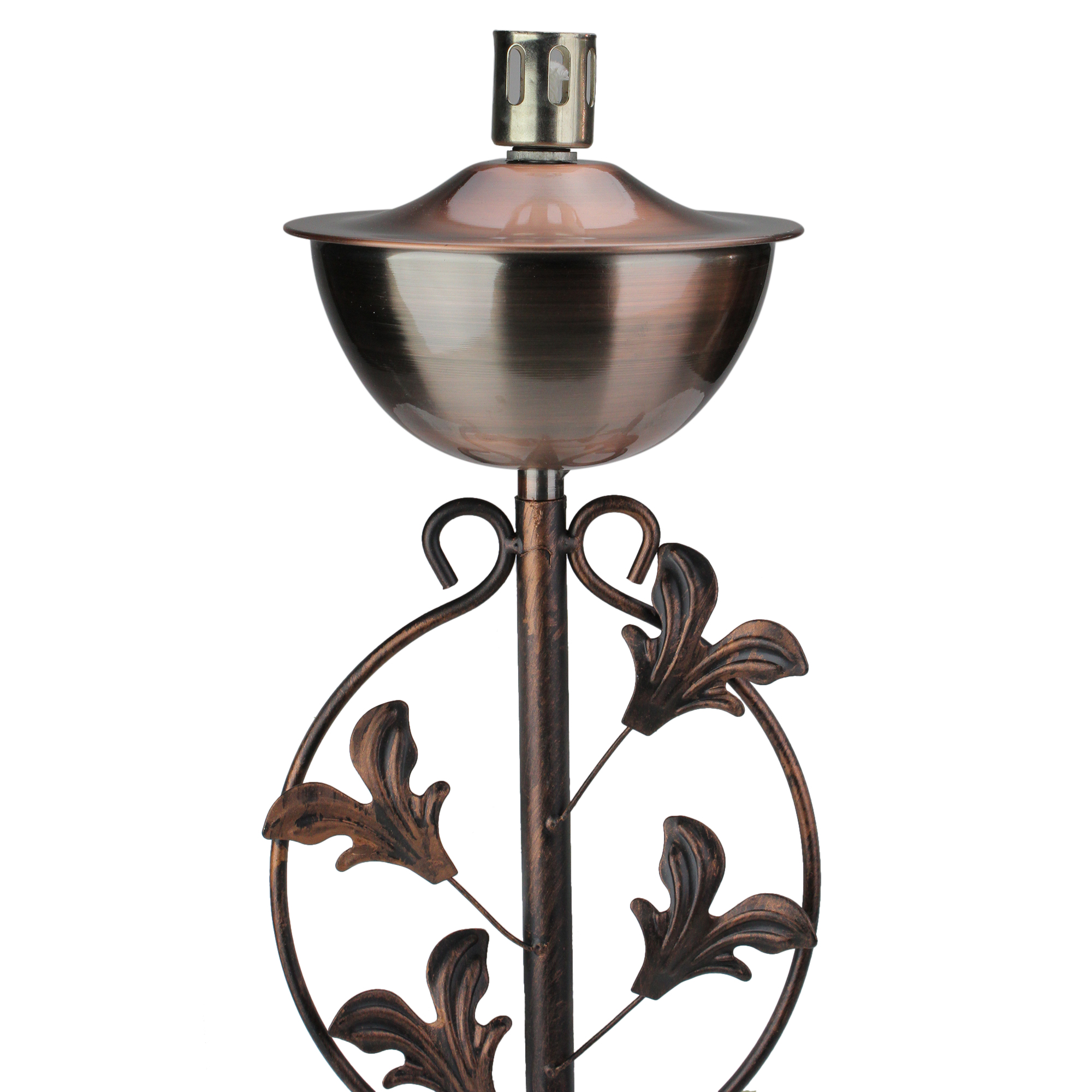 Northlight 64.5" Floral Motif Garden Oil Lamp Outdoor Patio Torch - Brushed Copper