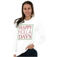thumbnail image 4 of Christmas Happy Holla Days Holiday Plus Size Long Sleeve Graphic Tee Shirt Brisco Brands 2X, 4 of 5