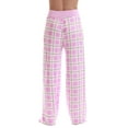 thumbnail image 3 of Just Love Women Buffalo Plaid Pajama Pants Sleepwear (Pink White Plaid, X-Small), 3 of 3