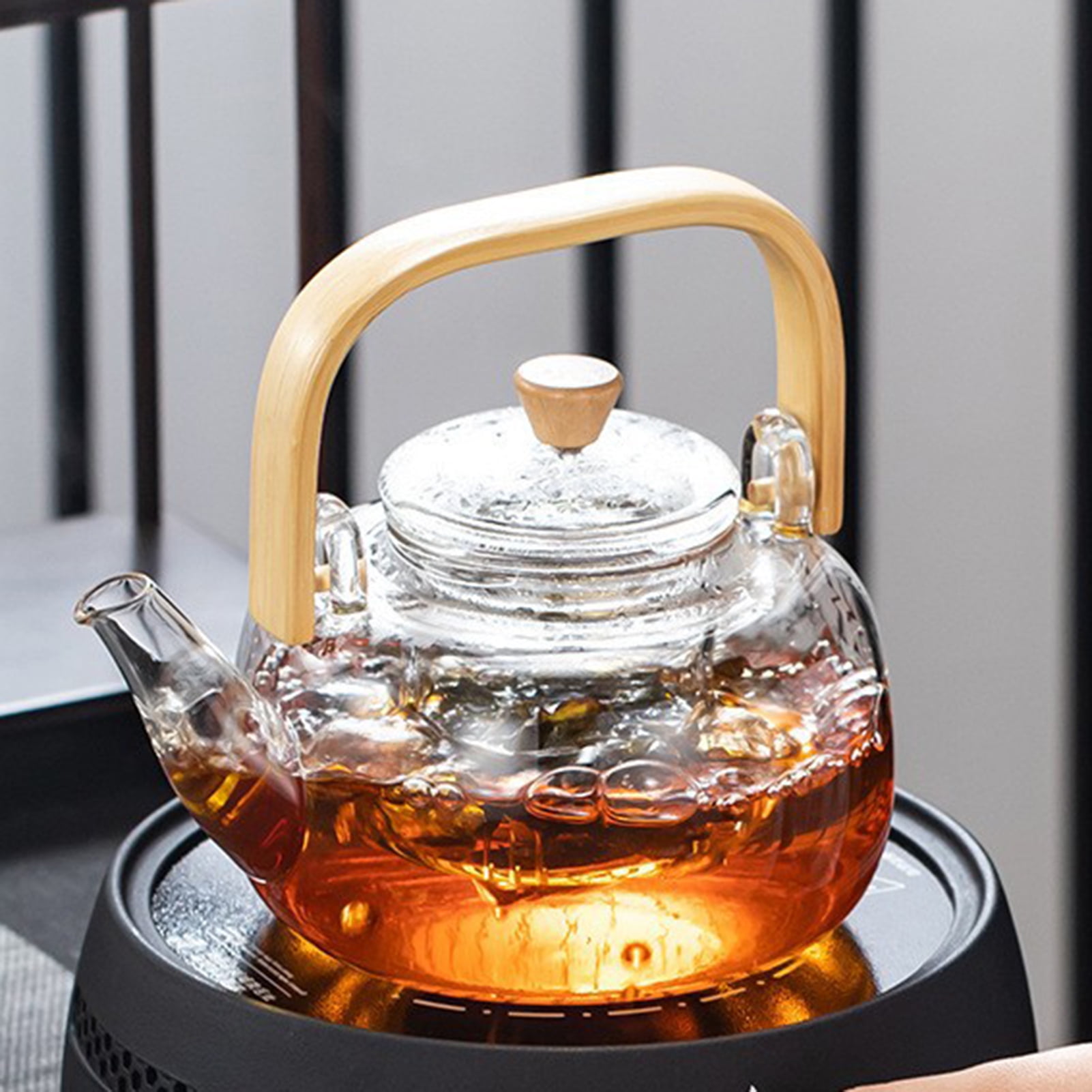 1000ml/34oz Théière En Verre Borosilicate Avec Tampon Brosse