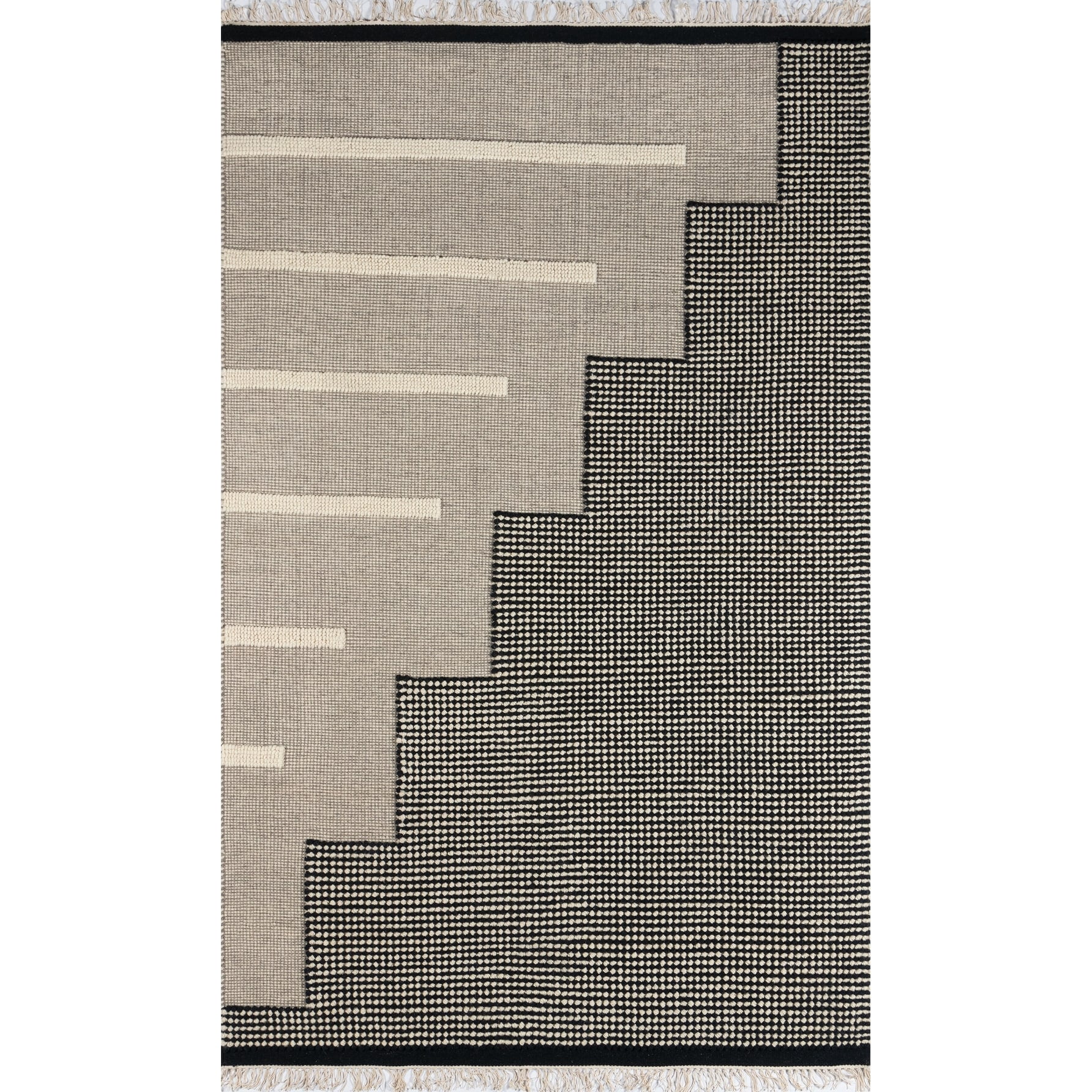 Skyline Decor Novogratz by Karl Jules Hand Woven Wool Area Rug. Black 3'6" X 5'6" 4' x 6' Indoor,Accent,Handmade