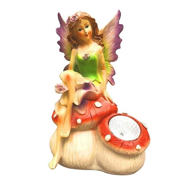 solar powered fairy statue