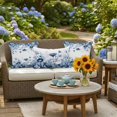 thumbnail image 6 of Outdoor Pillow Cover Blue Flowers Set of 2 Waterproof Throw Pillowcases Floral Leaf Plant Decorative Patio Furniture Pillows for Couch Garden Indoor & Outdoor Use, 6 of 9
