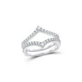 thumbnail image 1 of FB Jewels 14kt White Gold Womens Round Diamond Ring Guard Wrap Enhancer Wedding Band 1/2 Cttw Size 7, 1 of 4