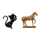 thumbnail image 1 of Reloj de pared con diseño de gato, bonito reloj de pared con estatua de caballo, figura de caballo, escultura de caballo, adorno de resina, silencioso, 1 of 8