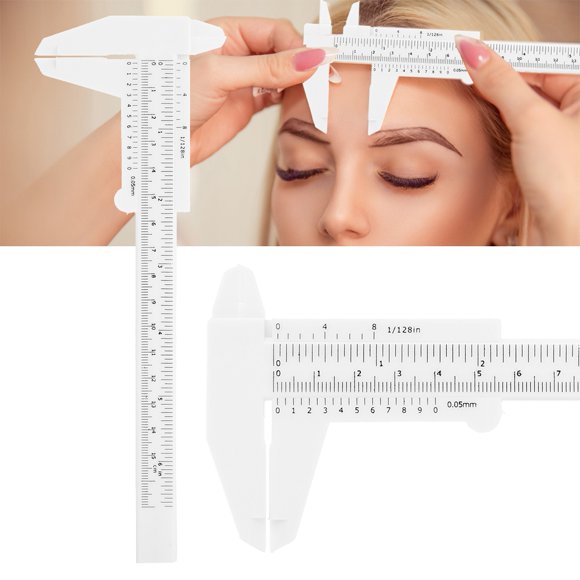 Règle de Mesure de Sourcils en Plastique à Double Échelle, Règle de Sourcils de 0 à 15,5 Cm, pour les Débutants en Salon de Beauté pour les Professions de Salon de Beauté