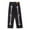 Black, variant on Luwomo Men's Casual Jeans High Waist Street Skeleton Print Loose Fit Wide Leg Straight Long Trousers Dark Denim Pants Black,L