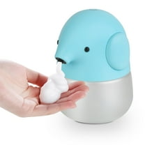 Automatic Soap Dispenser for Kids- Cute Blue Elephant Touchless Foaming Hand Soap Dispenser, 13.5oz/ 400ml for Bathroom Countertop