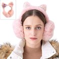 thumbnail image 3 of Orejeras mullidas para clima frío para mujer, diadema cálida para invierno, calentadores de orejas holgados y bonitos, 3 of 5