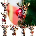 thumbnail image 4 of SLYNSHome Christmas Deer Hanging Decoration,3.1 Inch Cute Reindeer Ornament Xmas Flat Acrylic Elk Hanging Pendants for Holiday Car Backpacks Tree Party Home Decor Deer Lovers Gifts, 4 of 4