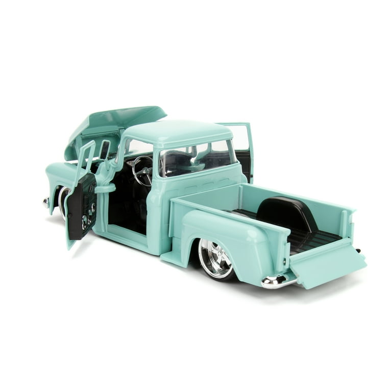 Jada 1955 Chevrolet Stepside Pickup Truck Matt Blue, 1/24