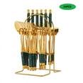 thumbnail image 1 of 24PCS Gilded Stainless Steel Flatware Set Handle with Ceramic Kitchen Utensil Tableware Cutlery Set Service for 6  Steak Cutlery Set for Home and Restaurant, 1 of 6