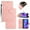 Pink, variant on for iPhone 16 Case Wallet Flip Magnetic Clasp Folio Case [Kickstand] with RFID Blocking Card Holders [Detachable Wrist Strap] Shockproof Premium PU Leather Phone Cover, Purple