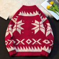 thumbnail image 4 of Nmnitkp Mens Sweater Comfortable Knitted Sweater Casual Loose Elastic Cardigan Christmas Zipper Long Sleeve Stand-up Collar Sweater Red,M, 4 of 4
