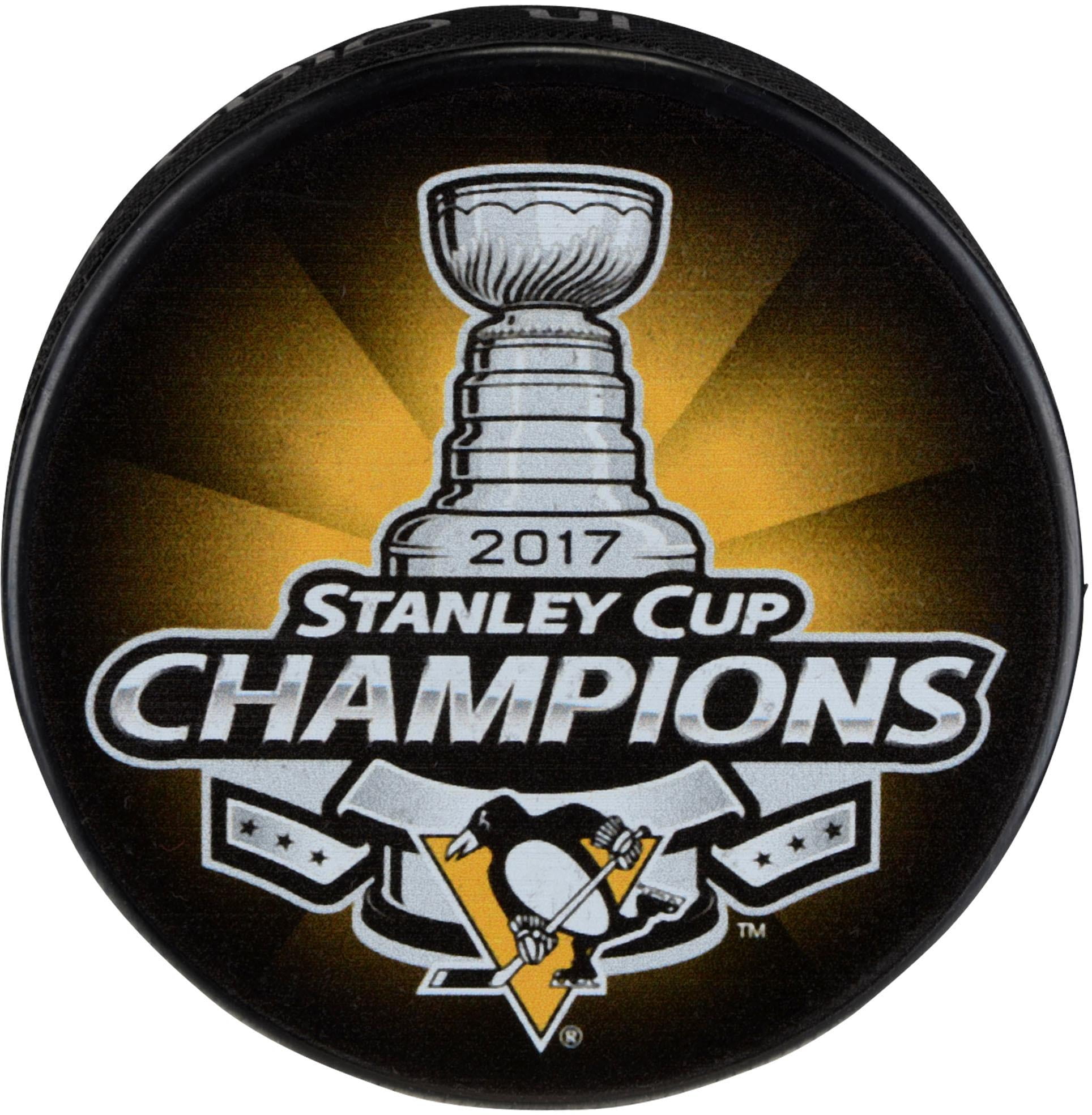 Pittsburgh Penguins Unsigned 2017 Stanley Cup Champions Logo Hockey Puck