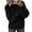 Black, variant on Duoif Women's Sweaters, Autumn & Winter Veneer Wool Sweater - Women's Loose Round Neck Top Fall Sweaters for Women Black L