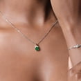 thumbnail image 3 of Gem Stone King 925 Silver and 10K Yellow Gold Pendant with Chain Nano Emerald Moissanite (1.33 Cttw), 3 of 4