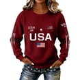thumbnail image 2 of longantii Patriotic Tops for Women 250 Anniversary Crew Neck Tees Calssic Fit Long Sleeve Flag Graphic Clothing 4th Of July Pullover Red 2XL, 2 of 4