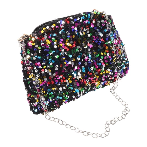 Amosfun Multicolor Sequin Crossbody Bag, Small Sparkly Evening Purse with Chain Strap for Party, Prom, Wedding, Date Night