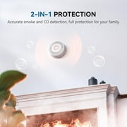SITERWELL Hardwired Interconnected Smoke and Carbon Monoxide Detector, 10 Year Product Life Alarm Smoke Carbon Monoxide Detector with 2 AA Batteries Back Up, Smoke and CO Detector Voice Alert,1 Pack