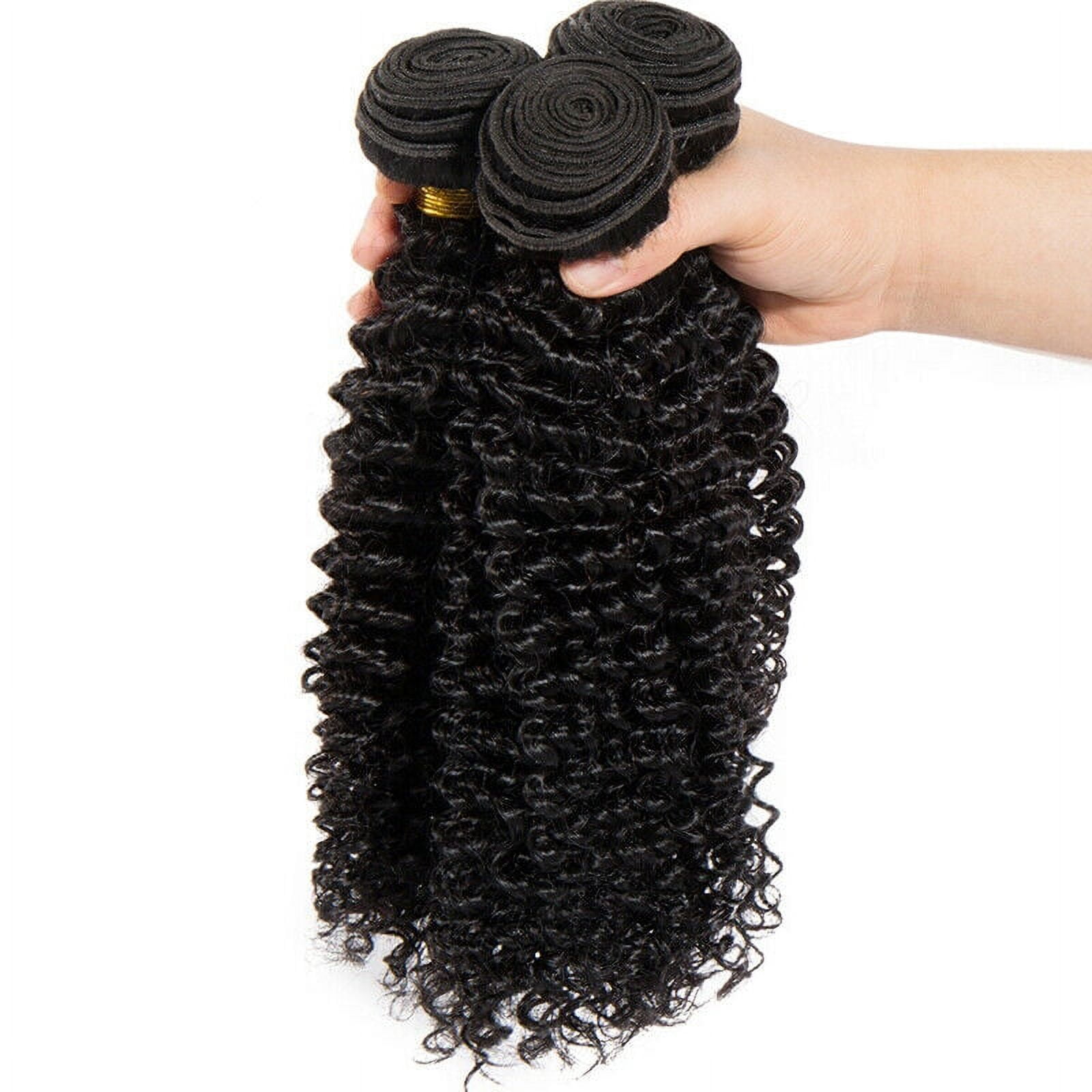 USTAR Unprocessed Remy 9A Human Hair Weave Jerry Curly Natural Black Color 1B - 24,24,26 INCH (3 Bundles)
