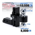 thumbnail image 3 of Adjustable Trailer Hitch 2" Receiver 6" Drop/Rise Drop Hitch 12500 LBS Ball Mount 2" 2-5/16" Dual Towing Ball Double Locks ,Weatherproof Double Locking Hitch Pin, 3 of 6