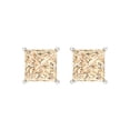 thumbnail image 3 of Clara Pucci 3Ct Natural Morganite Princess Cut VVS1 Screw Back Stud 18k Solid hypoallergenic Gold Designer Earrings For February, 3 of 7